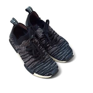 Adidas NMD_R1 Primeknit Men’s 11 Black White Boost Knit Lightweight‎ Shoes